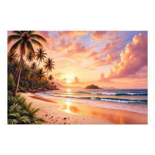 Impression Photo Paradis tropical insulaire & Arc-en-ciel vibrant a