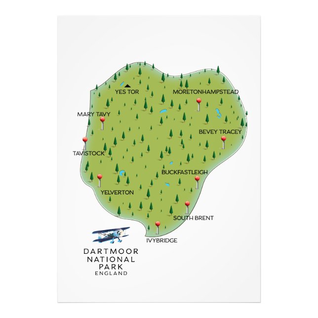 Impression Photo Parc national de Dartmoor Angleterre Carte (Devant)