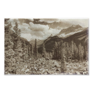 Impression Photo Parc national de Yellowstone Sepia Paysage du Wyom