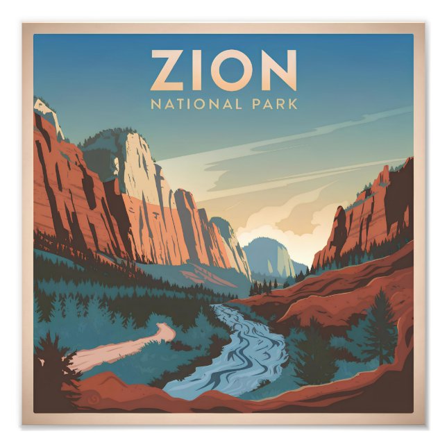 Impression Photo Parc national de Zion vintage (Devant)