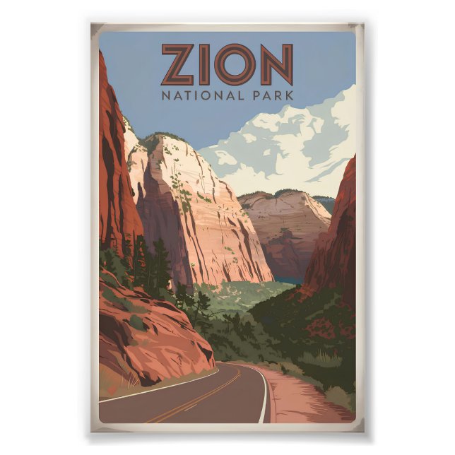 Impression Photo Parc national de Zion vintage (Devant)