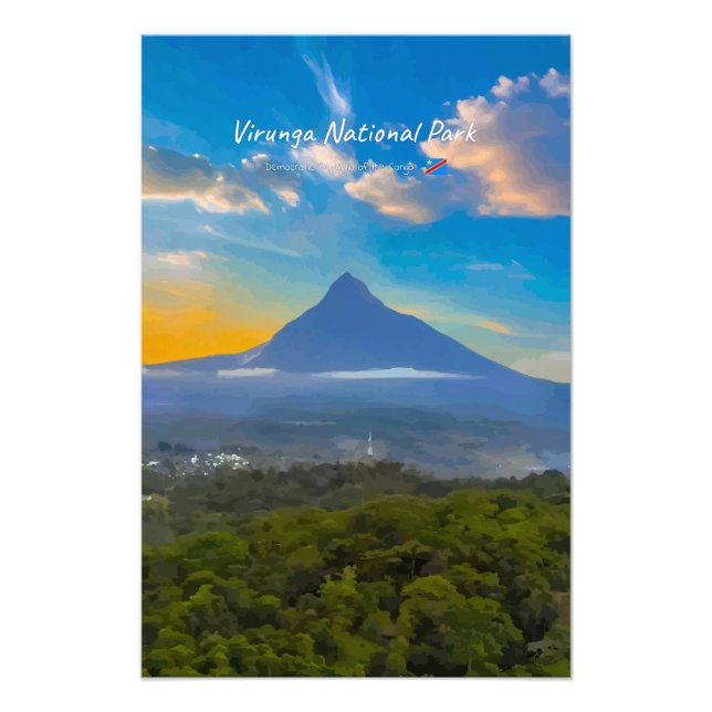 Impression Photo Parc national des Virunga, RD Congo - Volcan (Devant)