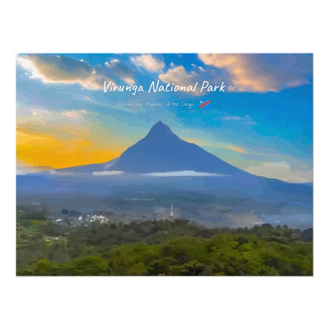 Impression Photo Parc national des Virunga, RD Congo - Volcan (Devant)