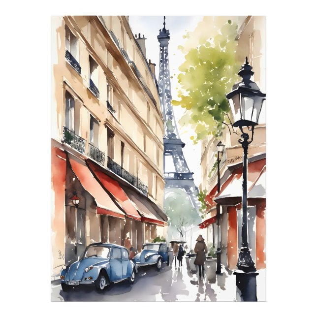 Impression Photo Paris aquarelle (Devant)
