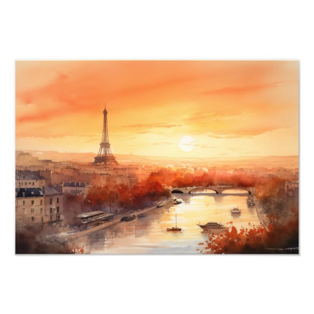 Impression Photo Paris skyline au coucher du soleil (Devant)