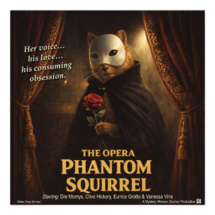 Impression Photo Parodie de l'Opéra Fantôme Écureuil