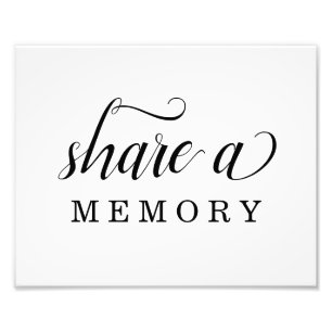 Impression Photo Partagez un panneau de mémoire pour les funéraille