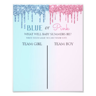 Impression Photo Parties scintillant bleue ou rose Regardez Genre R