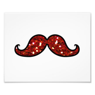 Impression Photo Parties scintillant IMPRIMÉE FUNNY RED MUSTACHE