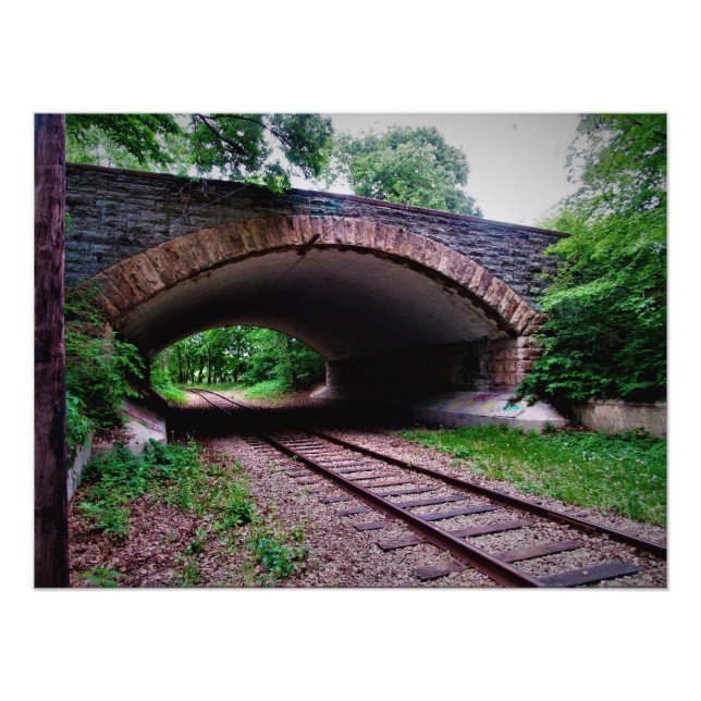 Impression Photo "Passerelle au-dessus des pistes de trolly" (Devant)