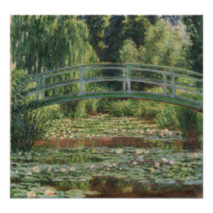 Impression Photo Passerelle japonaise et piscine à eau par Monet