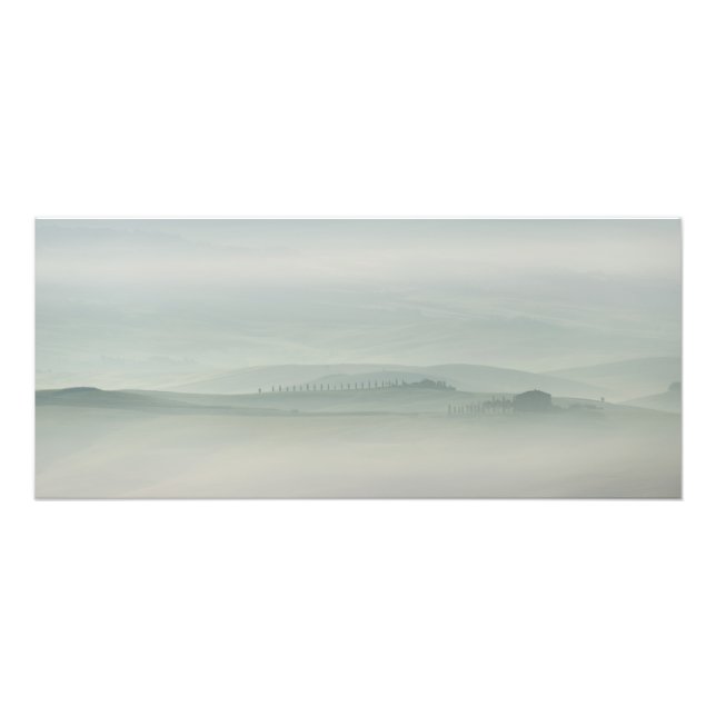 Impression Photo Pastel matin dans la brouillard toscane (Devant)