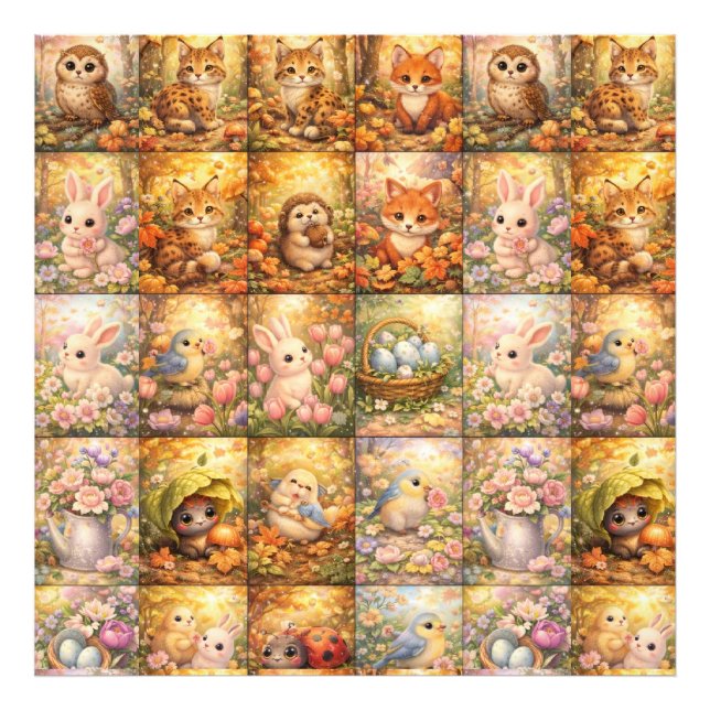 Impression Photo Patchwork, Cozy Inspired Color Block Design (Devant)