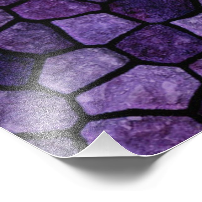 Impression Photo Patchwork Terrazzo Motif Pavé Bleu Encrier (Coin)