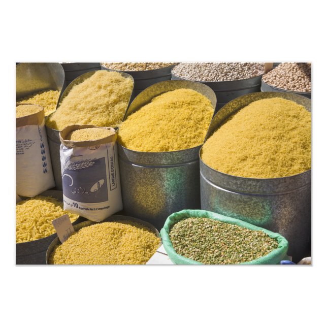 Impression Photo Pâtes sèches et haricots à vendre, Marrakech, 2 (Devant)
