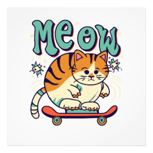 Impression Photo Patinage de chat Miaou