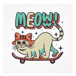 Impression Photo Patinage de chat miaou