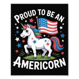 Impression Photo Patriotic Americorn Unicorn 4 juillet Patriotic