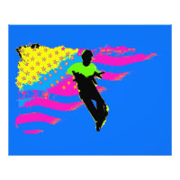 Patriotique Scooter Rider et US Drapeau Artwork