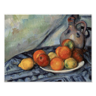Impression Photo Paul Cezanne - Fruits et un Jug sur une table