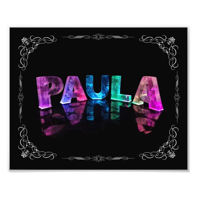 Impression Photo Paula - Le nom Paula dans les lumières 3D (Photogr (Devant)