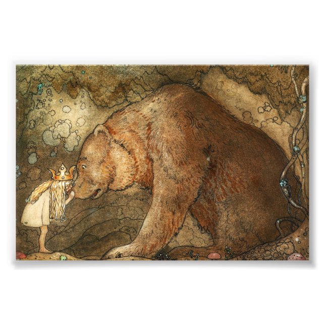 Impression Photo Pauvre petite ours par John Bauer (Devant)