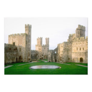 Impression Photo Pays de Galles, château de Caernarfon, un des 2 d'
