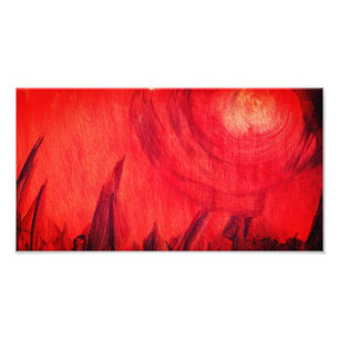 IMPRESSION PHOTO PAYSAGE ABSTRAIT DE COUCHER DE SOLEIL ROUGE INCEND