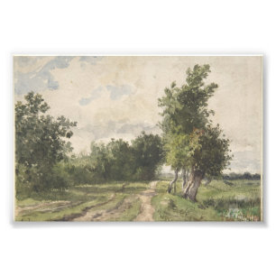Impression Photo Paysage aquarelle du chemin - Troyon constant