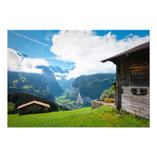 Impression Photo Paysage dans la vallée de Lauterbrunnen en Suisse