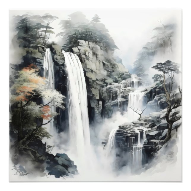 Impression Photo Paysage de cascade Nature (Devant)