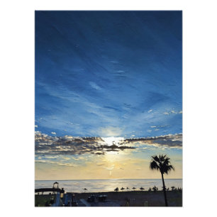 Impression Photo Paysage de plage pittoresque au coucher du soleil 