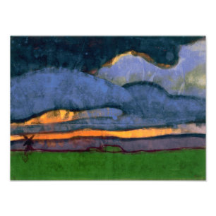 Impression Photo Paysage des marais avec moulin Emil Nolde
