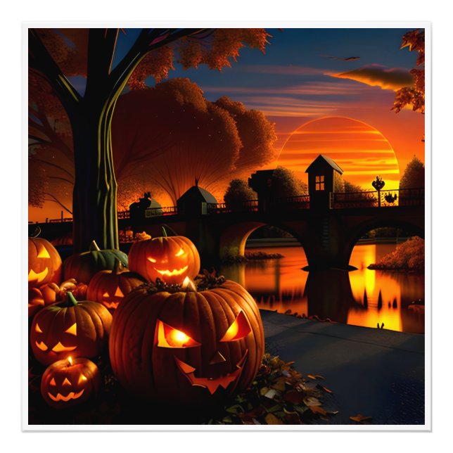 Impression Photo Paysage d'Halloween (Devant)