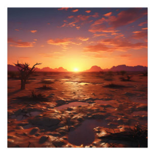 Impression Photo Paysage du désert du coucher du soleil