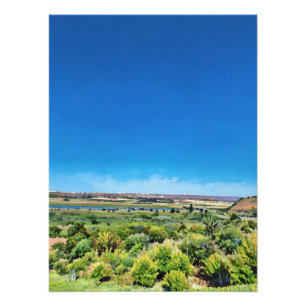 Impression Photo Paysage dynamique avec rivière sous ciel bleu clai