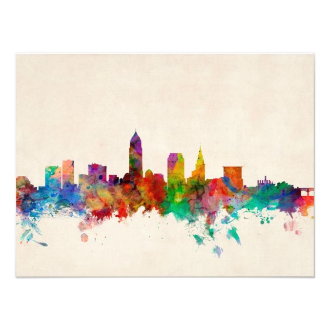 Impression Photo Paysage urbain de Cleveland Ohio (Devant)