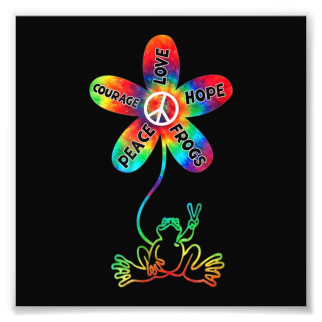 Impression Photo Peace Courage Aimer Hope Frogs Hippie (Devant)
