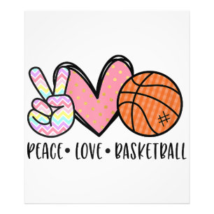 Impression Photo Peace Love Basketball Coeur pour les Ados entre
