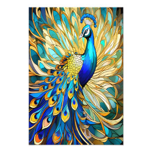 Impression Photo Peacock vibrant dans Art Nouveau Style Art coloré