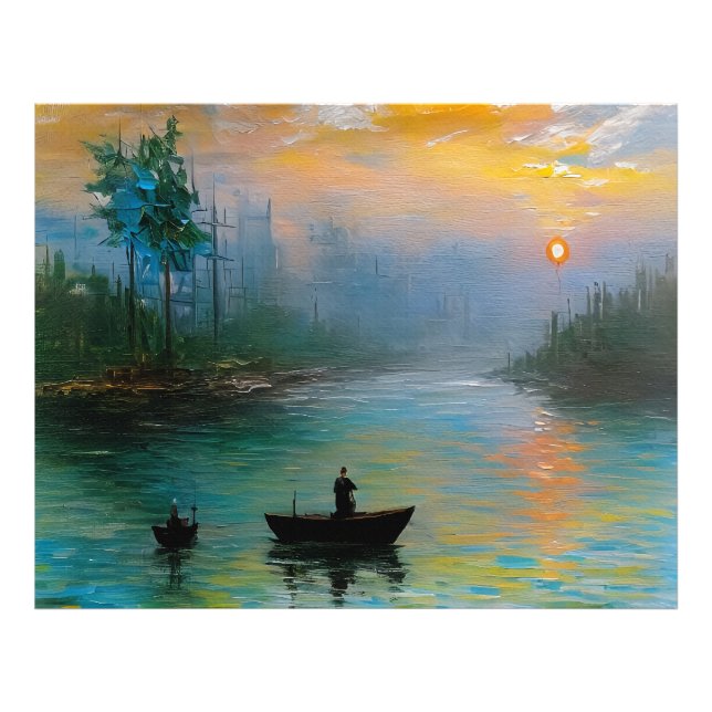 Impression Photo Pêche à l'aube (Devant)