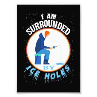 Impression Photo Pêche sur glace Je suis entouré de trous de glace