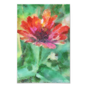 Impression Photo Peint floral sur l'épreuve photographique verte