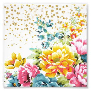 Impression Photo peinture à l'aquarelle florale et oeuvres d'art de