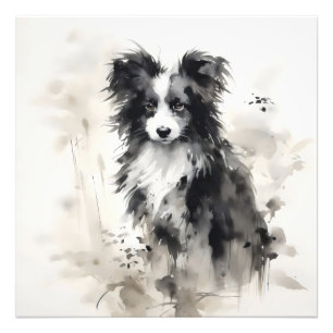Impression Photo Peinture à l'encre de Chien Chien Chien Chien Chie