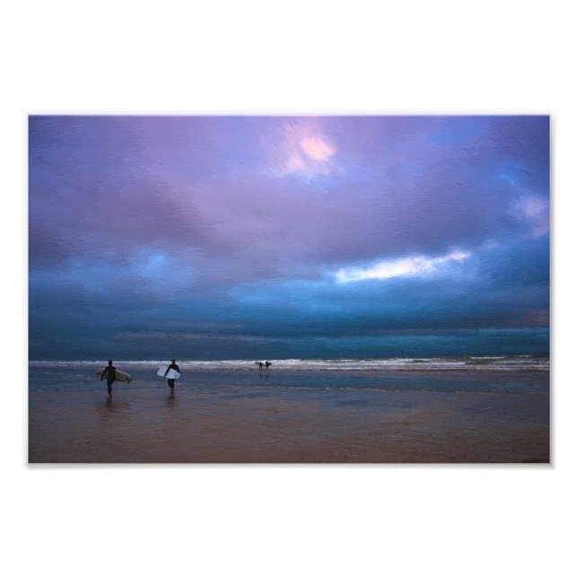 Impression Photo Peinture à l'huile d'océan violet foncé moody (Devant)