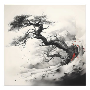 Impression Photo Peinture Abstraite à l'encre de l'arbre
