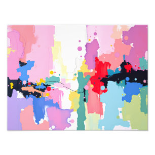 Impression Photo Peinture Abstraite colorée avec éclaboussures et g