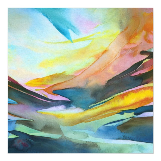 Impression Photo Peinture artistique abstraite d'aquarelle (Devant)