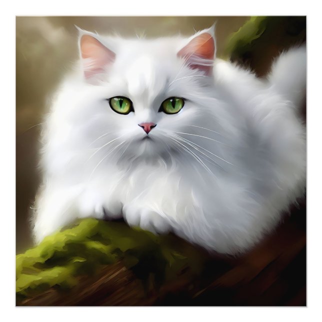 Impression Photo Peinture de chats blanc souple (Devant)